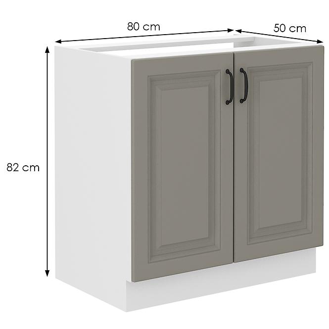 Küchenschrank Stilo claygrey/weiß 80ZL 2F BB,2
