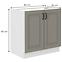 Küchenschrank Stilo claygrey/weiß 80ZL 2F BB,2