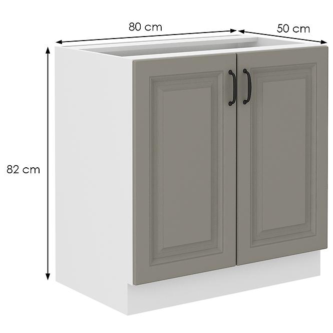 Küchenschrank Stilo claygrey/weiß 80D 2F BB,2