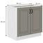 Küchenschrank Stilo claygrey/weiß 80D 2F BB,2