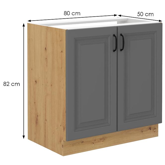 Küchenschrank Stilo dustgrey/artisan 80ZL 2F BB,2