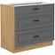 Küchenschrank Stilo dustgrey/artisan 80D 3S BB