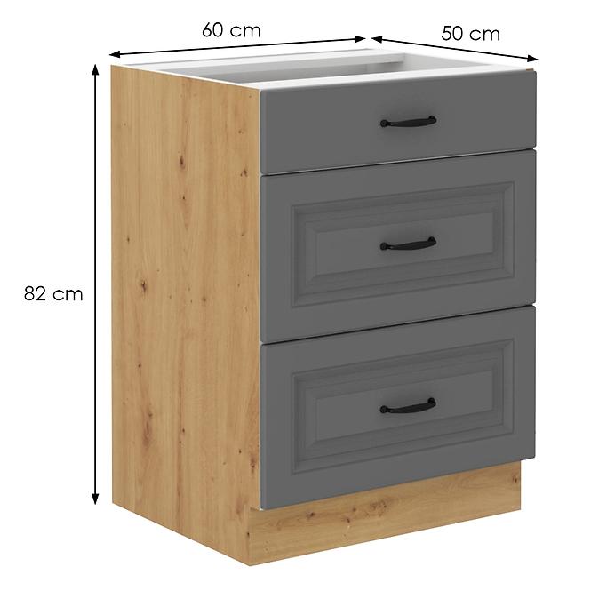 Küchenschrank Stilo dustgrey/artisan 60D 3S BB,2