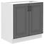 Küchenschrank Stilo dustgrey/weiß 80ZL 2F BB