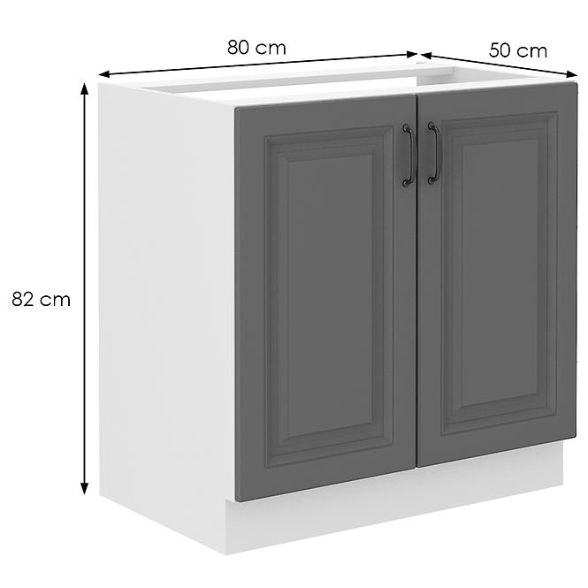 Küchenschrank Stilo dustgrey/weiß 80ZL 2F BB,2