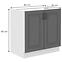 Küchenschrank Stilo dustgrey/weiß 80ZL 2F BB,2