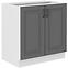 Küchenschrank Stilo dustgrey/weiß 80D 2F BB