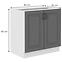Küchenschrank Stilo dustgrey/weiß 80D 2F BB,2