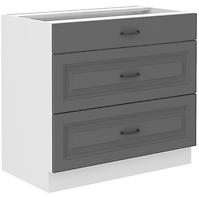 Küchenschrank Stilo dustgrey/weiß 80D 3S BB