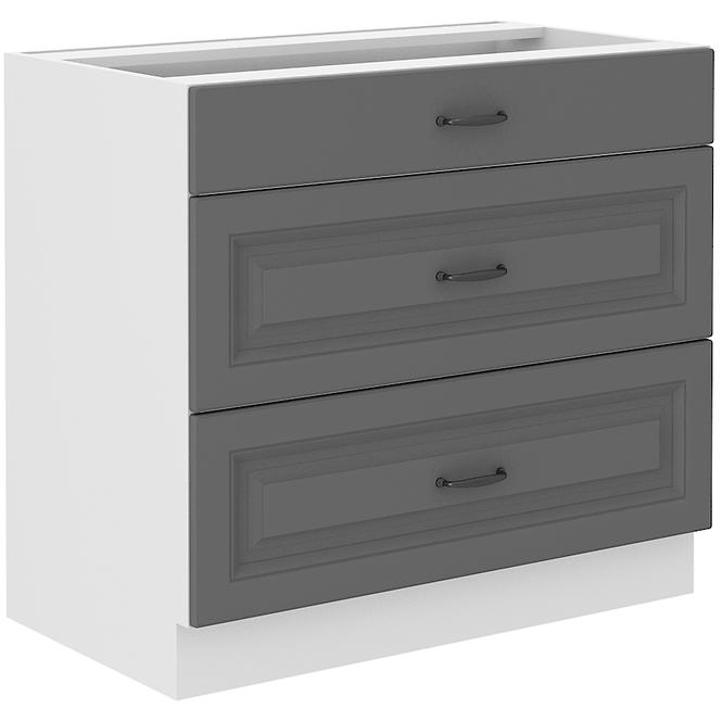 Küchenschrank Stilo dustgrey/weiß 80D 3S BB