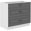 Küchenschrank Stilo dustgrey/weiß 80D 3S BB