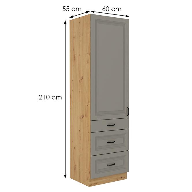 Küchenschrank Stilo claygrey/artisan 60DKS-210 3S 1F,2
