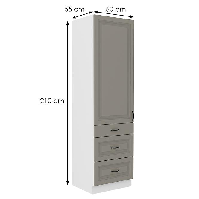 Küchenschrank Stilo claygrey/weiß 60DKS-210 3S 1F,2
