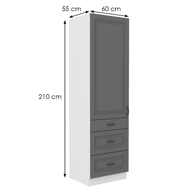 Küchenschrank Stilo dustgrey/weiß 60DKS-210 3S 1F,2