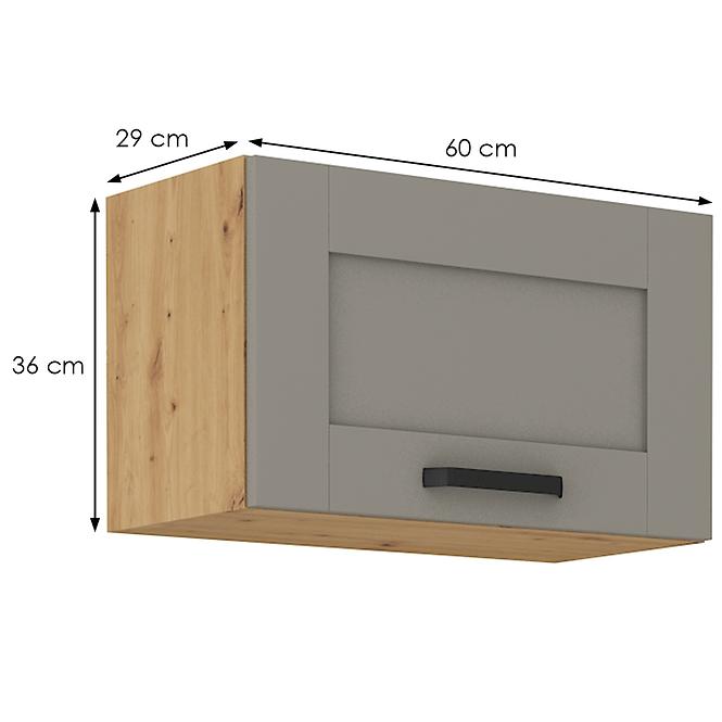 Küchenschrank Luna claygrey/artisan 60GU-36 1F,2