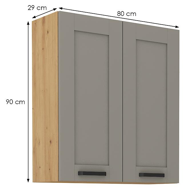 Küchenschrank Luna claygrey/artisan 80G-90 2F,2