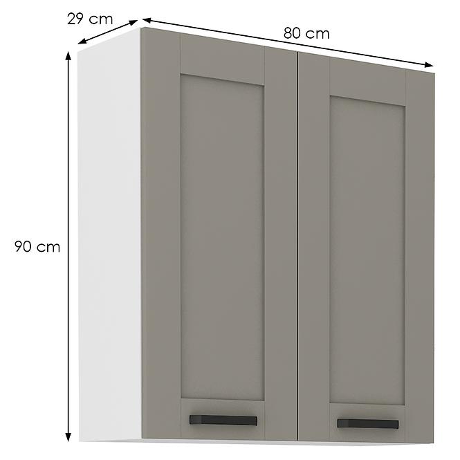 Küchenschrank Luna claygrey/weiß 80G-90 2F,2