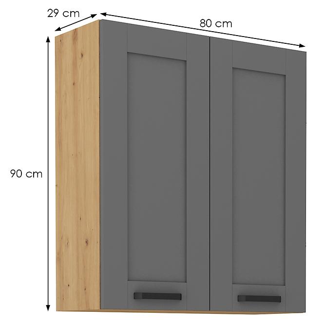 Küchenschrank Luna dustgrey/artisan 80G-90 2F,2