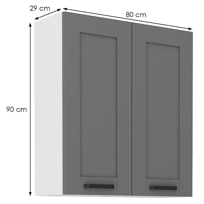 Küchenschrank Luna dustgrey/weiß 80G-90 2F,2