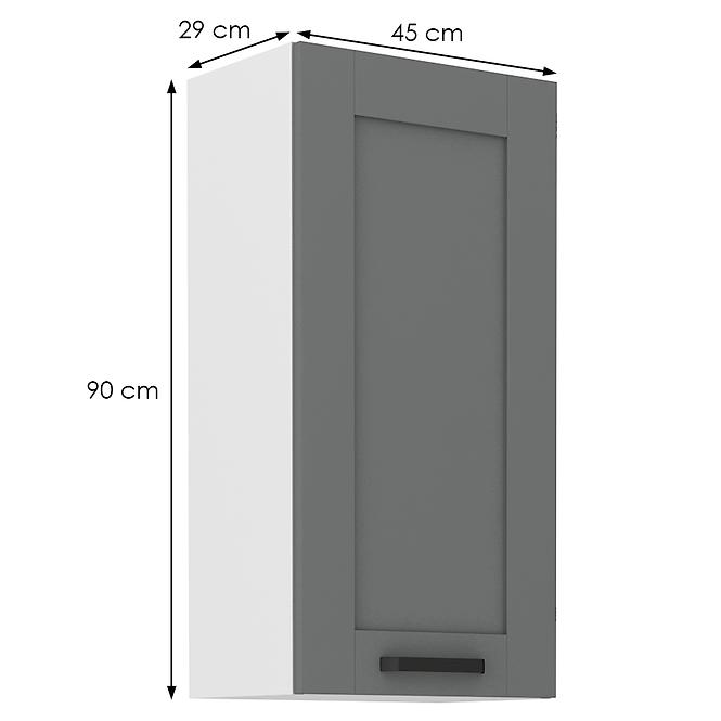 Küchenschrank Luna dustgrey/weiß 45G-90 1F,2