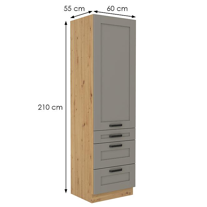 Küchenschrank Luna claygrey/artisan 60DKS-210 3S 1F,2