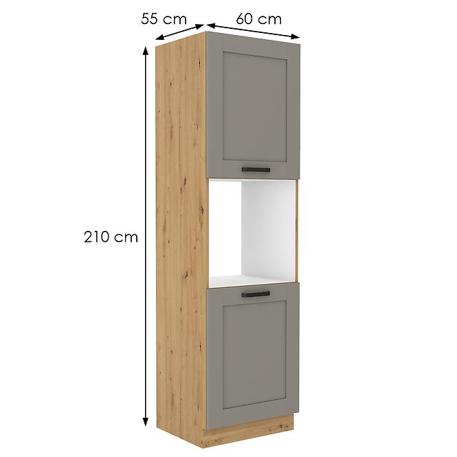 Küchenschrank Luna claygrey/artisan 60DP-210 2F,2