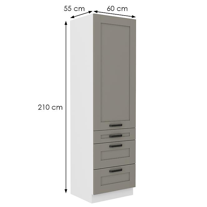 Küchenschrank Luna claygrey/weiß 60DKS-210 3S 1F,2