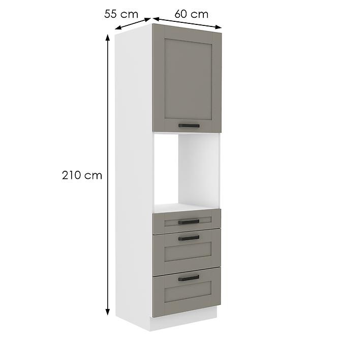 Küchenschrank Luna claygrey/weiß 60DPS-210 3S 1F,2
