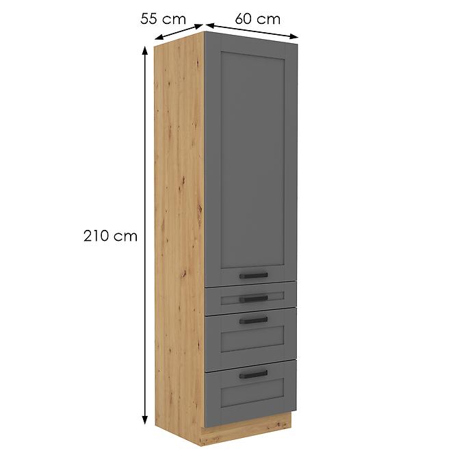 Küchenschrank Luna dustgrey/artisan 60DKS-210 3S 1F,2