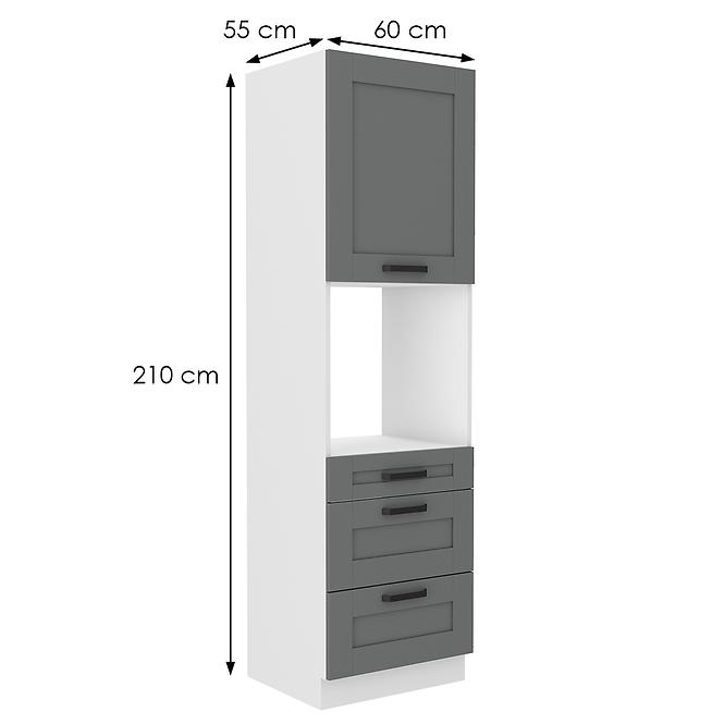Küchenschrank Luna dustgrey/weiß 60DPS-210 3S 1F,2
