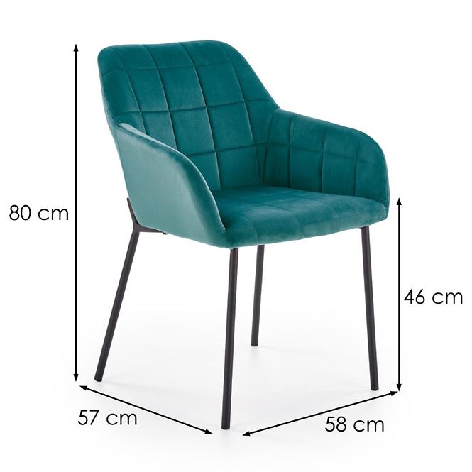 Stuhl K305 Stoff velvet/Metall dunkelgrün