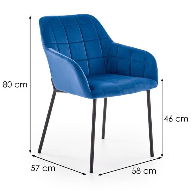 Stuhl K305 Stoff velvet/Metall dunkelblau