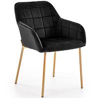 Stuhl K306 Stoff velvet/Chrom Schwarz/Gold