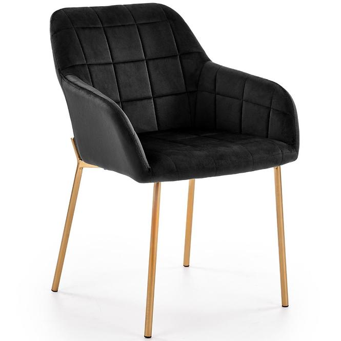 Stuhl K306 Stoff velvet/Chrom Schwarz/Gold