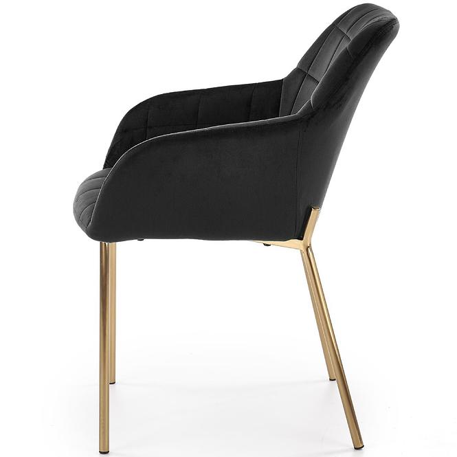 Stuhl K306 Stoff velvet/Chrom Schwarz/Gold