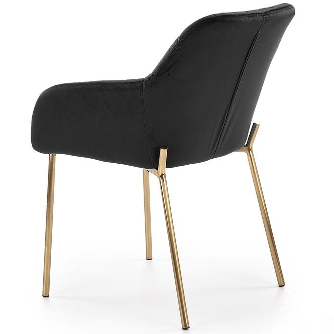 Stuhl K306 Stoff velvet/Chrom Schwarz/Gold