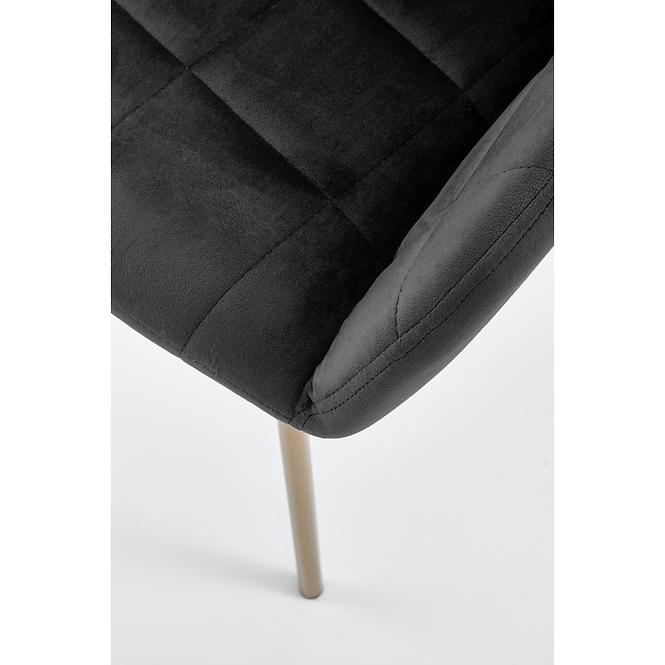 Stuhl K306 Stoff velvet/Chrom Schwarz/Gold