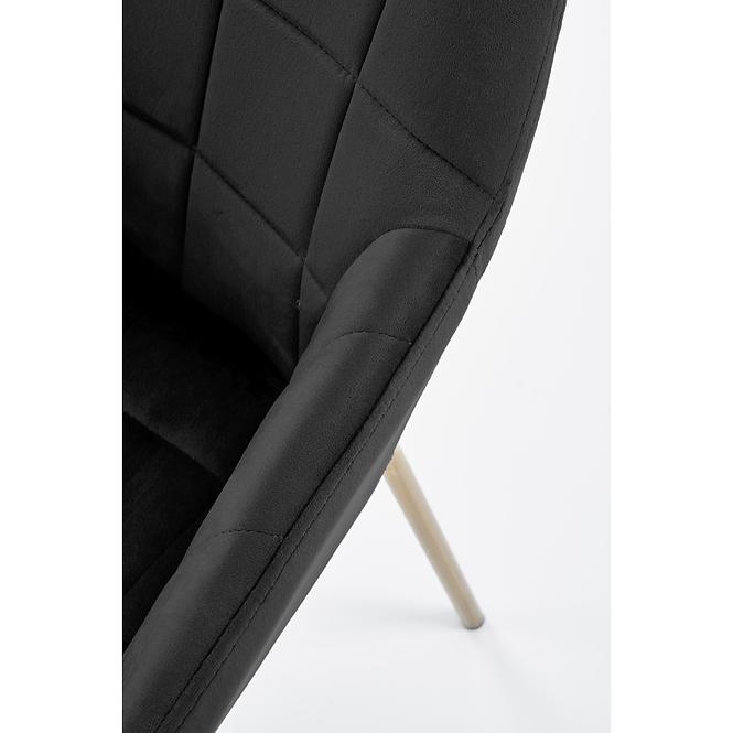 Stuhl K306 Stoff velvet/Chrom Schwarz/Gold