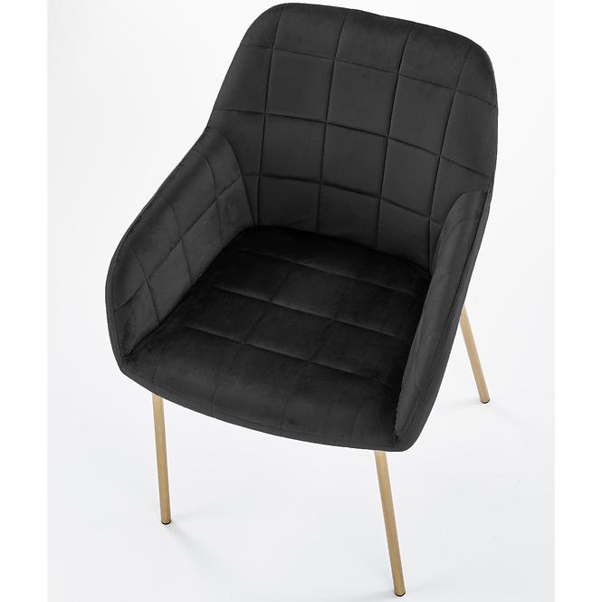 Stuhl K306 Stoff velvet/Chrom Schwarz/Gold