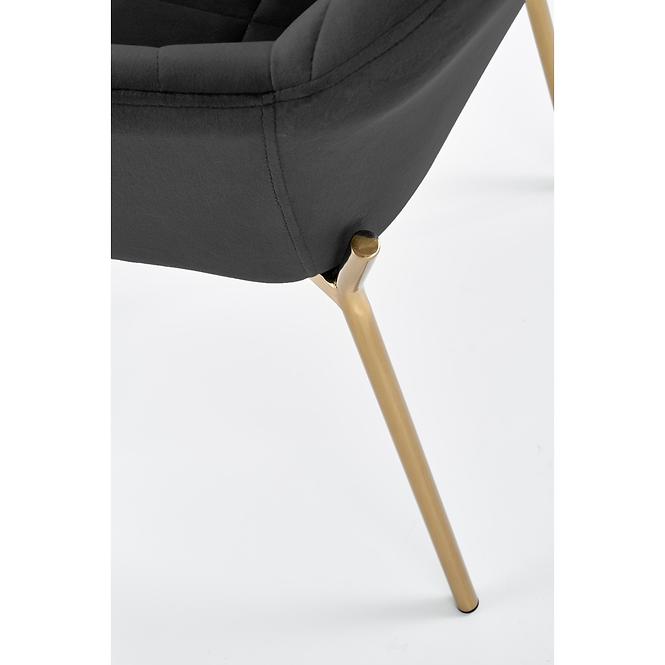 Stuhl K306 Stoff velvet/Chrom Schwarz/Gold