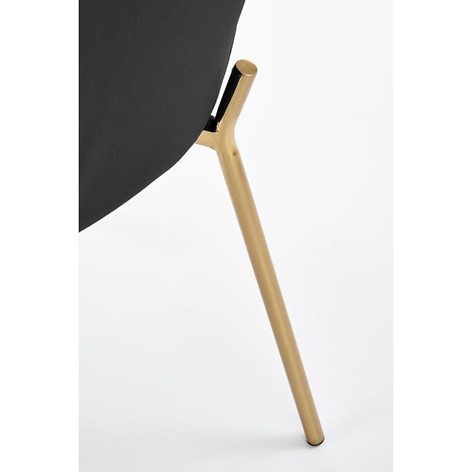 Stuhl K306 Stoff velvet/Chrom Schwarz/Gold