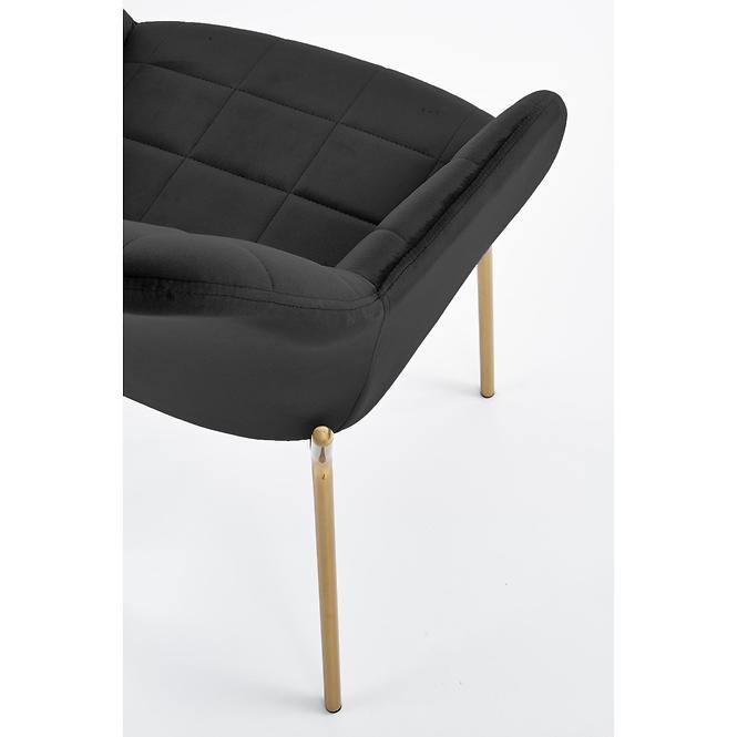Stuhl K306 Stoff velvet/Chrom Schwarz/Gold