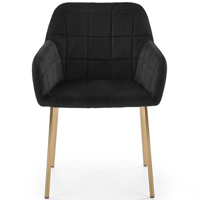 Stuhl K306 Stoff velvet/Chrom Schwarz/Gold