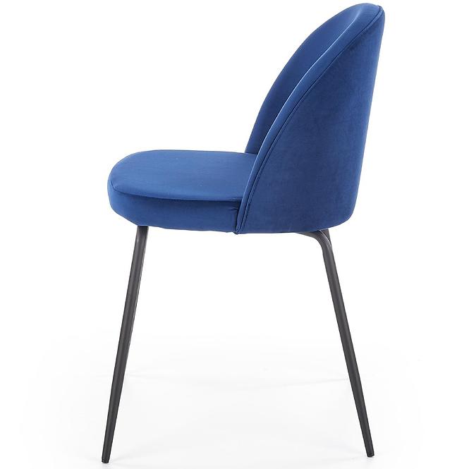Stuhl K314 Stoff velvet/Metall dunkelblau