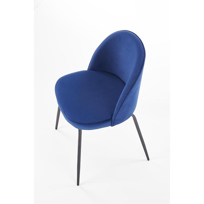 Stuhl K314 Stoff velvet/Metall dunkelblau