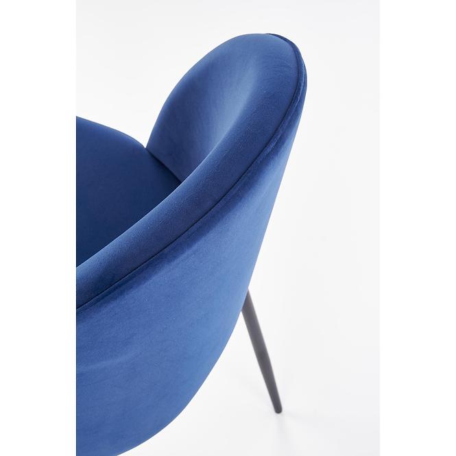 Stuhl K314 Stoff velvet/Metall dunkelblau