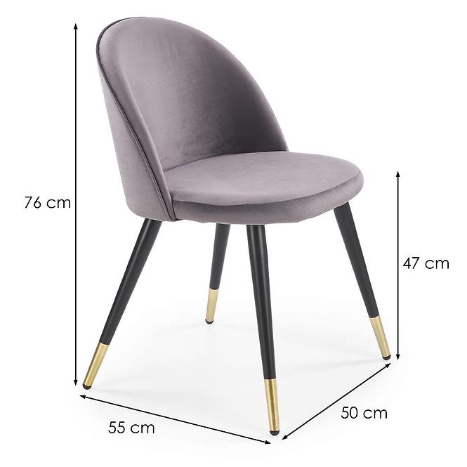 Stuhl K315 Stoff velvet/Metall Grau