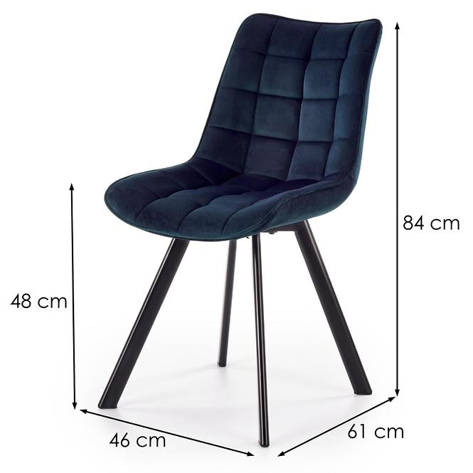 Stuhl K332 Stoff velvet/Metall dunkelblauowy