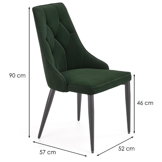 Stuhl K365 Stoff velvet/Metall dunkelgrün
