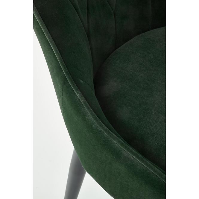 Stuhl K366 Stoff velvet/Metall dunkelgrün